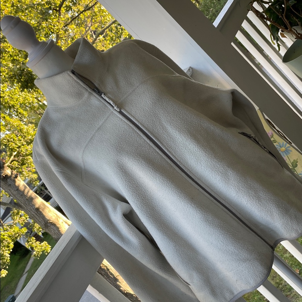 Cream Zip-Up Fleece Jacket Old Navy